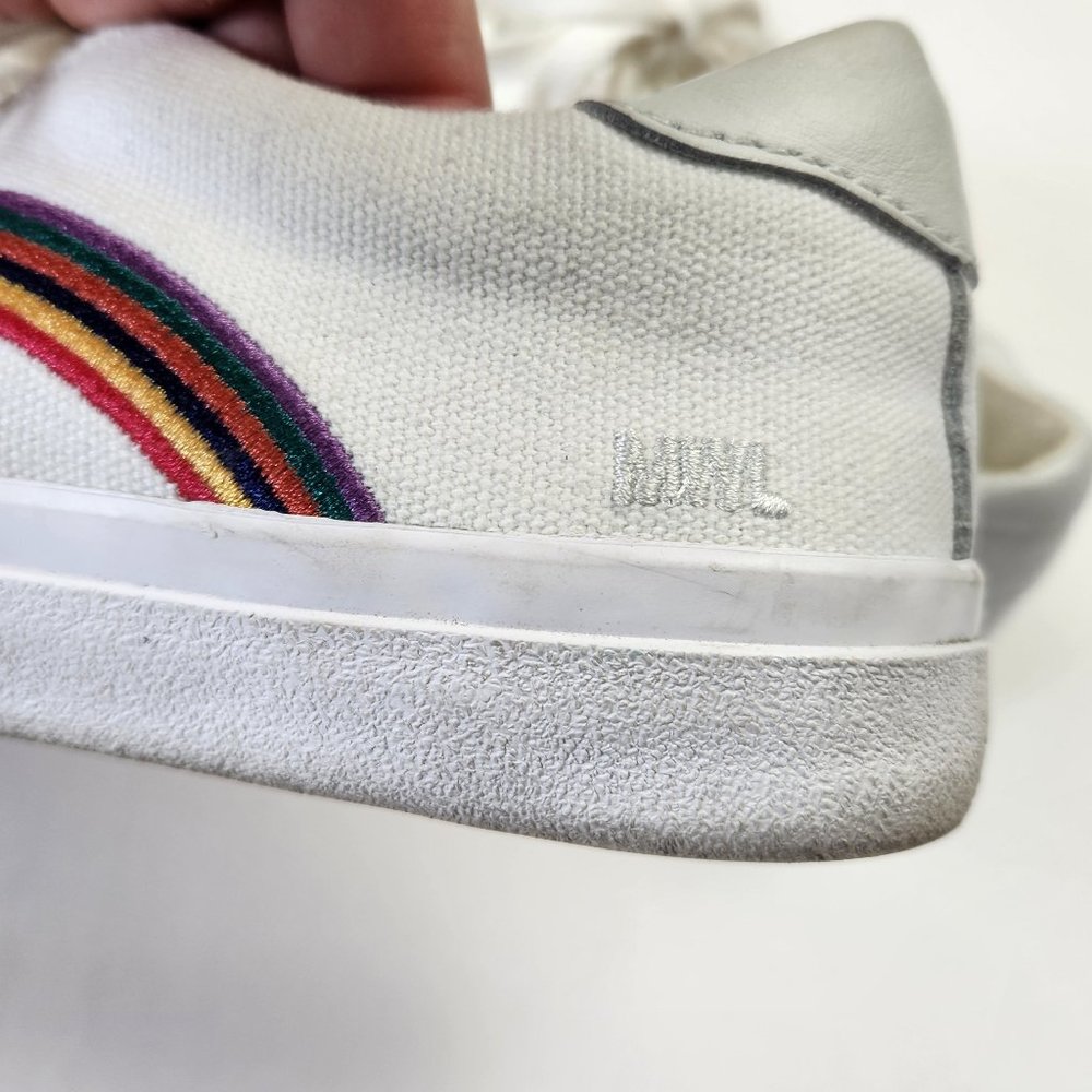 Madewell Women's Sidewalk Low-Top Sneakers in Rainbow Embroidered Canvas sz 6.5 - Picture 4 of 10